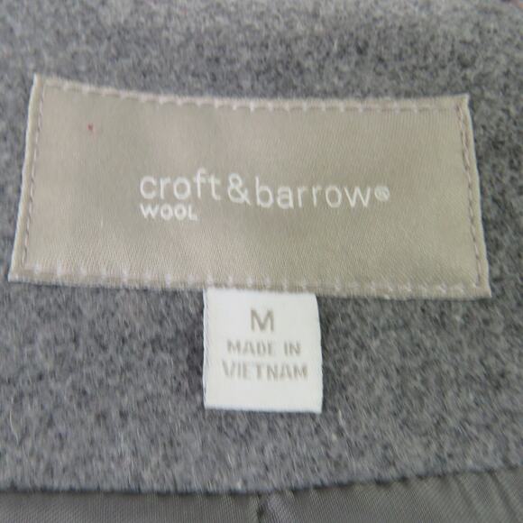 Croft & Barrow Charcoal Gray Double-Breasted Wool Pea Coat Medium Women's Coat - Picture 4 of 5